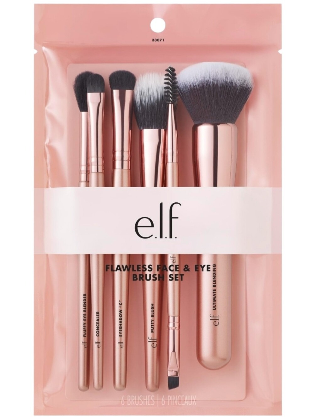 Elf Rose Gold 6 Piece Flawless Face & Eye Brush Set